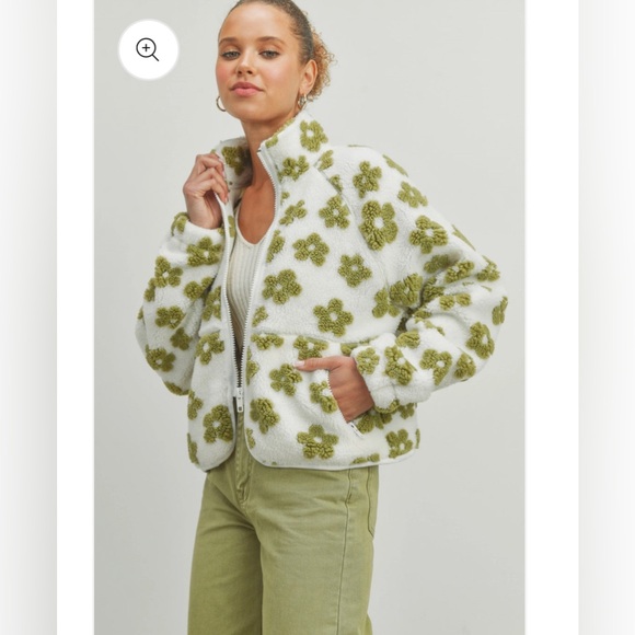 HYFVE Jackets & Blazers - HYFVE White and Green Floral Jacket